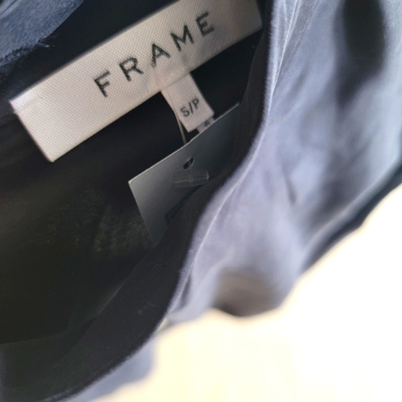 FRAME Womens Black Silk Keyhole Shirt Blouse - Picture 6 of 6